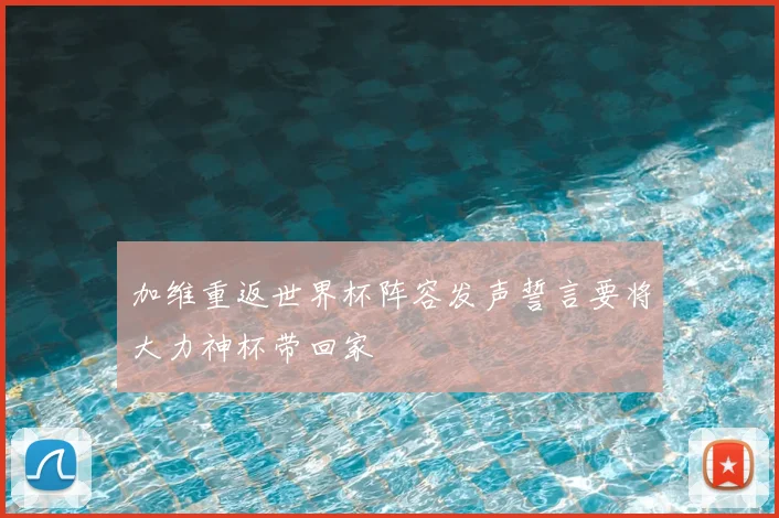 加维重返世界杯阵容发声誓言要将大力神杯带回家