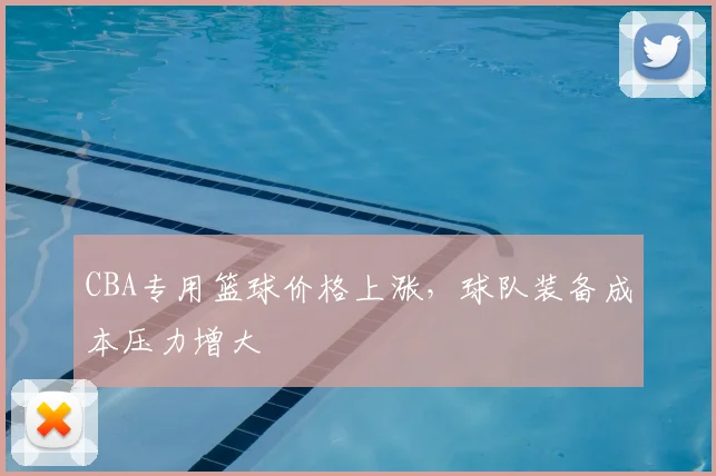 CBA专用篮球价格上涨,球队装备成本压力增大